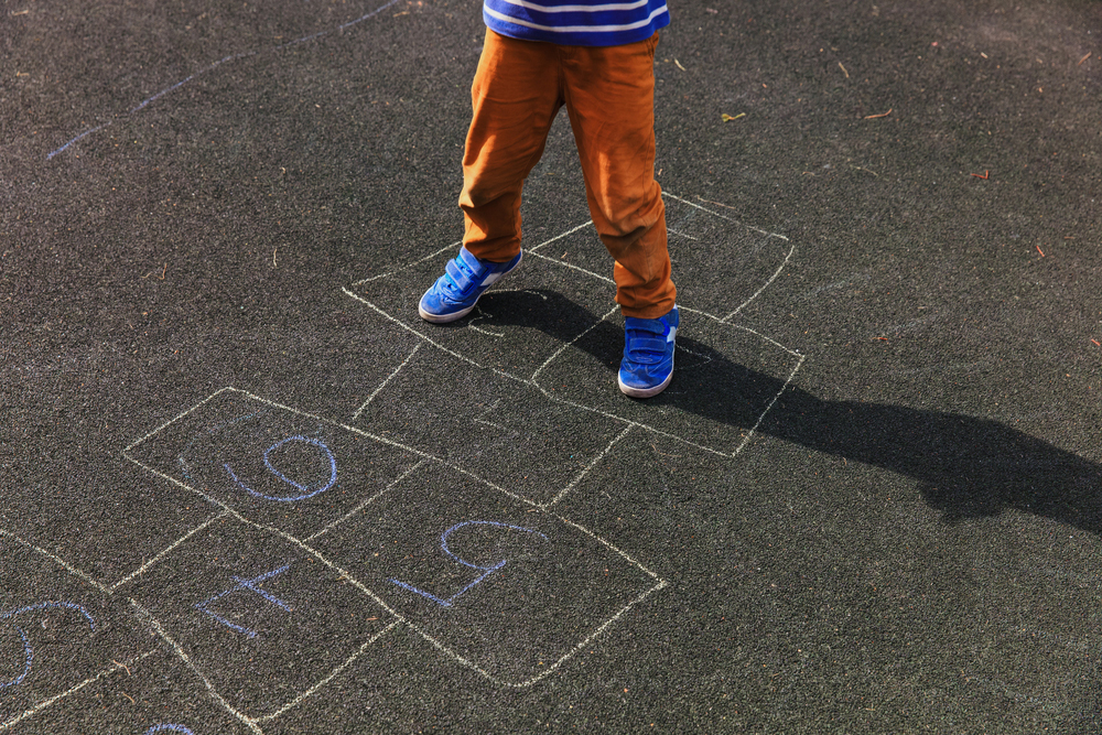 Playing hopscotch